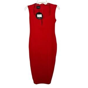 Nookie Madonna Midi Dress Red Size Small NWT
